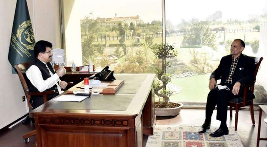 اسلام آباد: چئیرمین سینیٹ محمد صادق سنجرانی سے سینیٹر اعظم ..