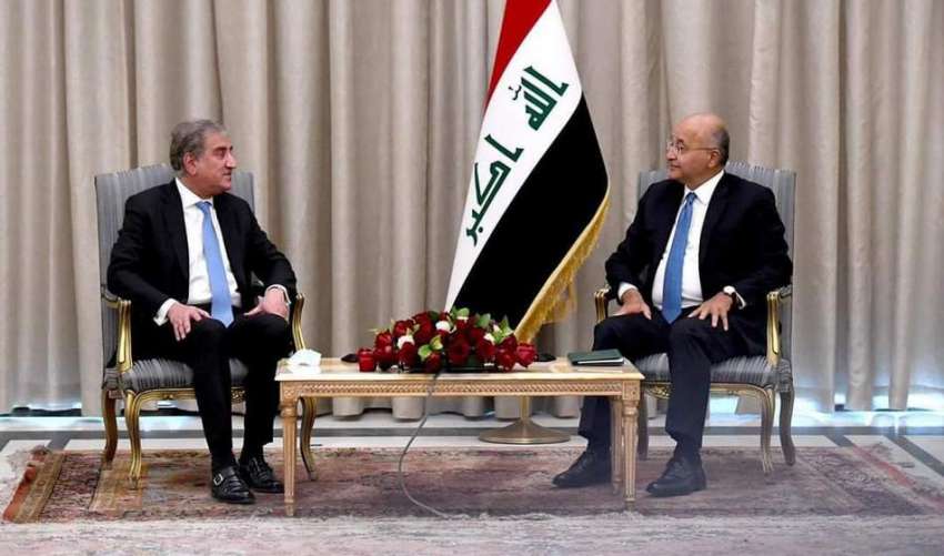 بغداد، وزیر خارجہ شاہ محمود قریشی عراق کے صدر برہام صالح ..