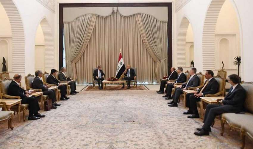 بغداد، وزیر خارجہ شاہ محمود قریشی عراق کے صدر برہام صالح ..