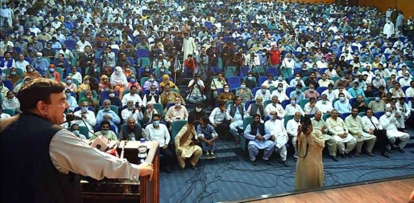 راولپنڈی، وزیر داخلہ شیخ رشید احمد تقریب حلف برداری کے دوران ..