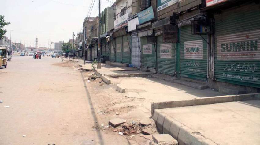 کراچی، لاک ڈاؤن کے باعث لیاقت آباد کی مارکیٹ مکمل طور پر ..