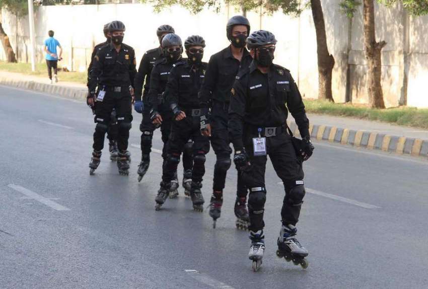 کراچی، پی ایس ایل 6 کے میچوں کی سیکورٹی کیلئے نیشنل سٹیڈیم ..