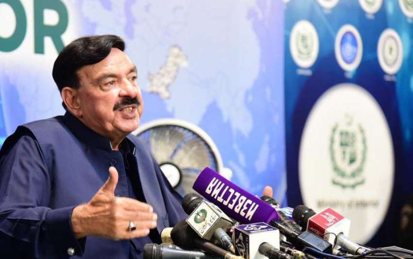 کراچی، وفاقی وزیر داخلہ شیخ رشید احمد پریس کانفرنس سے خطاب ..