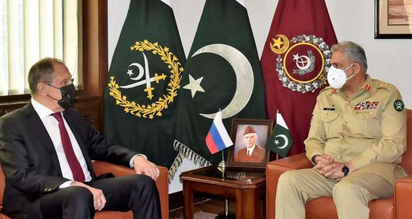 راولپنڈی، آرمی چیف جنرل قمر جاوید باجوہ سے روسی وزیر خارجہ ..