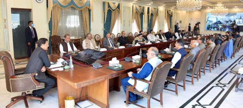اسلام آباد، وزیراعظم عمران خان پی ٹی آئی کور کمیٹی کے اجلاس ..