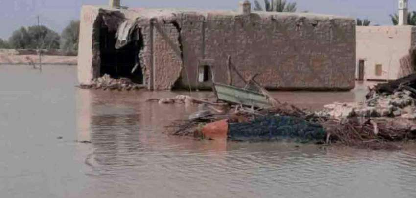 کوئٹہ، گنداواہ میں سیلابی ریلے کے باعث تباہ ہونے والے ایک ..