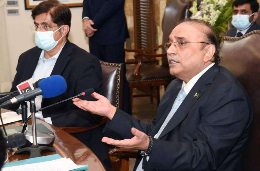 کراچی، پاکستان پیپلز پارٹی پارلیمنٹیرینز کے صدر آصف علی ..
