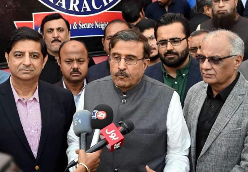 کراچی، نگران وزیر داخلہ سندھ بریگیڈئیر ریٹائرڈ حارث نواز ..