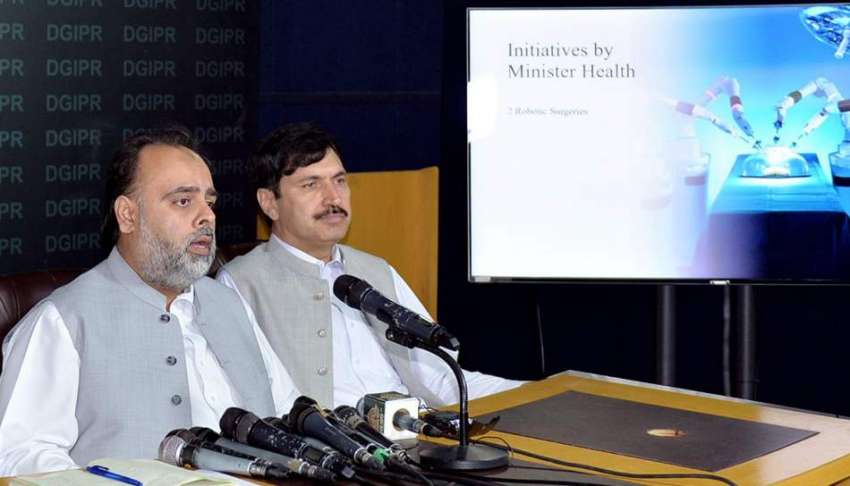 پشاور، وزیر صحت خیبرپختونخوا سید قاسم علی شاہ پریس کانفرنس ..