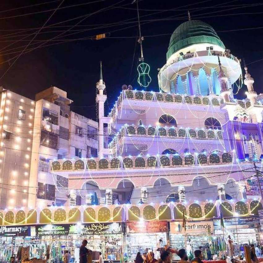 کراچی، گرومندر میں 12 ربیع الاول کے موقع پر کنزایمان مسجد ..