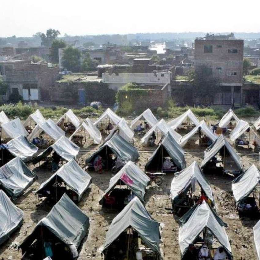 لاہور، دریائے راوی کے سیلاب سے متاثرہ نجی ہاؤسنگ سوسائٹی ..