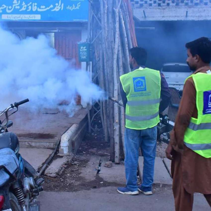 حیدرآباد، الخدمت فاؤنڈیشن کی جانب سے مکی شاہ روڈ پر ڈینگی ..