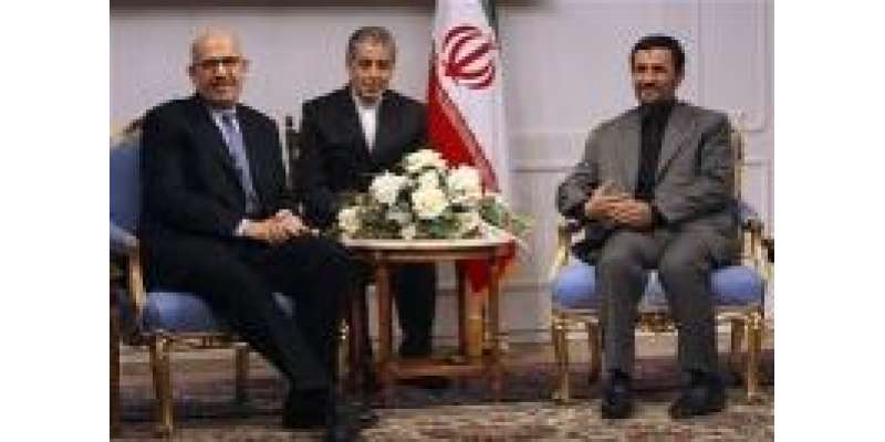 عالمی ایٹمی توانائی ایجنسی کے سربراہ محمد البرادعی کی ایرانی صدر محمو ..