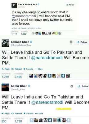 کیا شاہ رخ، سلمان، عامر بھارت چھوڑ کر جا رہے ہیں؟
