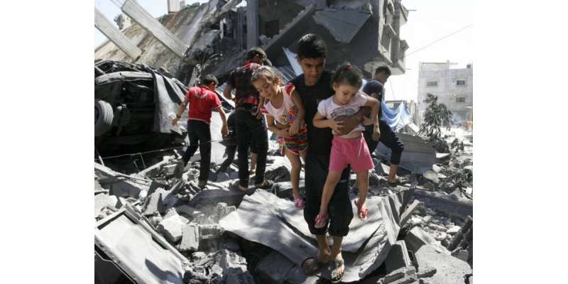 غزہ میں جنونی صیہونی فوجی کی تازہ بمباری ، کم ازکم45 فلسطینی شہید،سینکڑوں ..