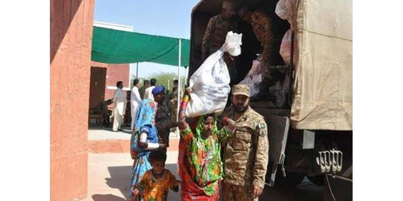 پاک فوج کی تھرپارکر میں امدادی سرگرمیاں جاری، 12.8 ٹن خوراک تقسیم
