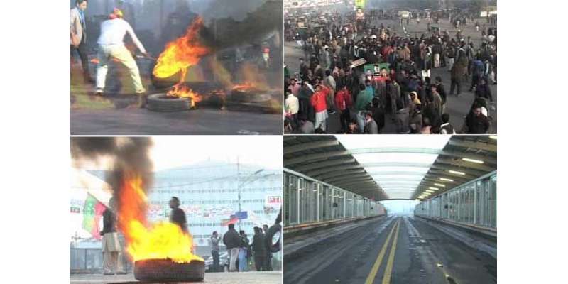 لاہور:تحریک انصاف کے 18 مقامات پر دھرنے، جلائو ، گھیرائو، شہری مشکلات ..