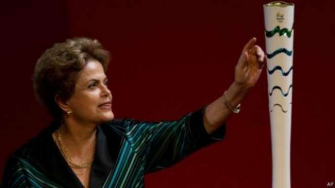 برازیل کی صدر جیلما روسیف نے 2016 ریواولمپکس مشعل کی رونمائی کر دی