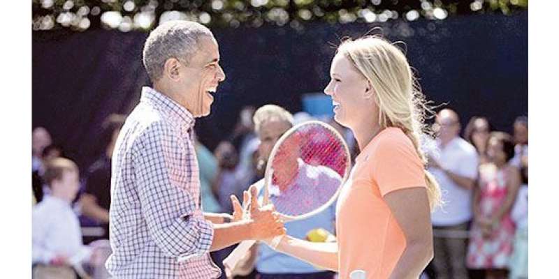 کیرولین ووزنیاکی نے براک اوباما کو ٹینس کھیلنا سکھا دی