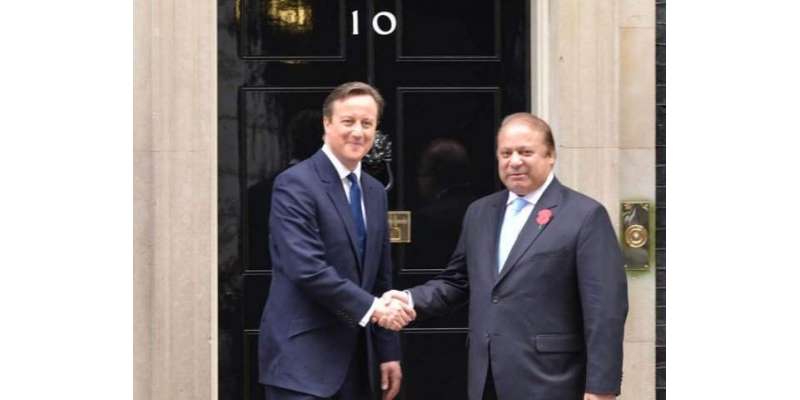 برطانیہ : وزیر اعظم نواز شریف کی ٹین ڈاوننگ اسٹریٹ پر بر طانوی ہم منصب ..