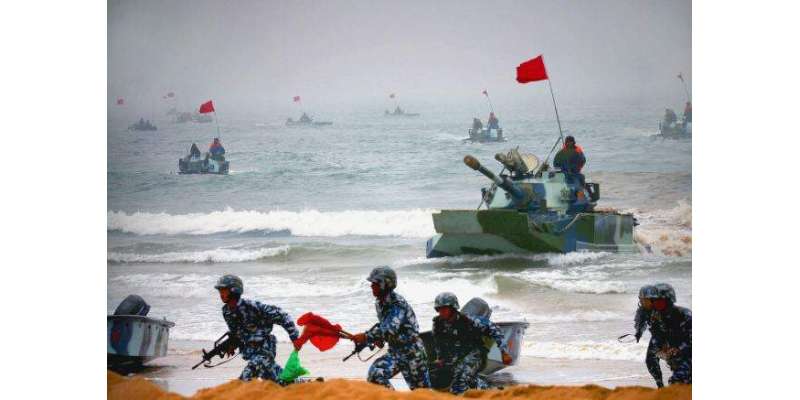 چین کی بحیرہ جنوبی چین میں بڑی فوجی مشقیں،بحری بیڑوں جنگی طیاروں اورگن ..