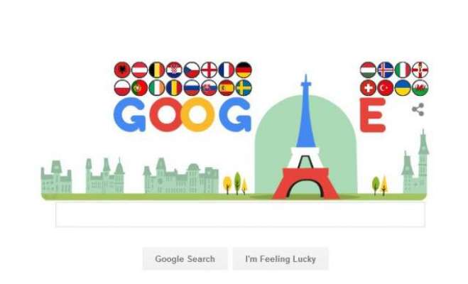 یورو کپ کے بخار نے گوگل کو بھی اپنی لپیٹ میں لے لیا،ڈوڈل ٹیموں کے رنگوں سے مزین