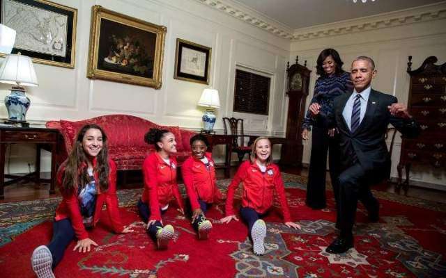 اوباماکا ریو اولمپکس میں شریک امریکی کھلاڑیوں کے اعزاز میں استقبالیہ ،خصوصی اندازاپنانے کی بھی کوشش