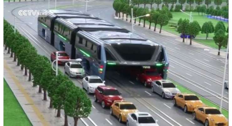 چین میں مستقبل کی بسیں ٹریفک کے اوپر سے چلیں گی