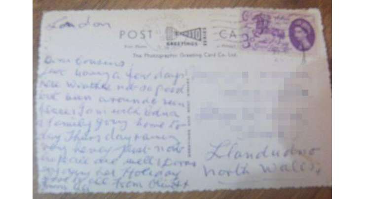 1960 میں بھیجا گیا پوسٹ کارڈ 55سال بعد مالک تک پہنچ گیا