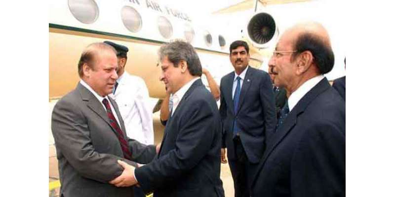 اسلام آباد: وزیر اعظم نواز شریف کراچی پہنچ گئے ، گرین لائن بس ریپڈ سروس ..
