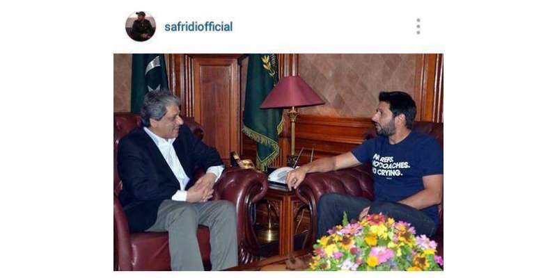 شاہد آفریدی کی گورنر سندھ سے ملاقات