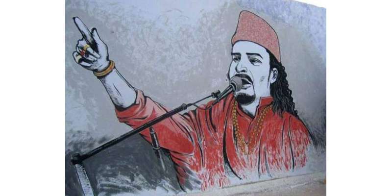 امجد صابری کو خراج عقیدت ، مقامی آرٹسٹ نے کراچی کی دیواروں پر پینٹنگ ..