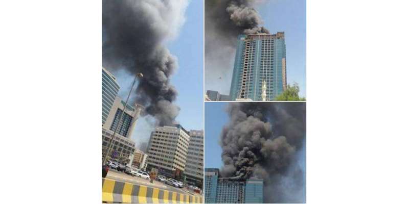 ابو ظہبی سٹی ٹرمینل کے بلمقابل عمارت میں آتشزدگی