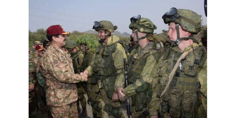 آرمی چیف کاپاکستان اورروس کی مشترکہ فوجی مشقوں کے علاقے کا دورہ