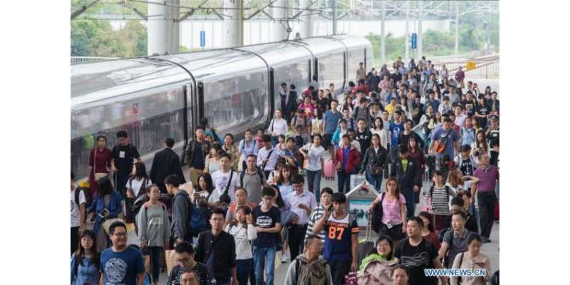 چین، قومی تعطیلات کے دوران 108ملین مسافروں کاٹرین کے ذریعے سفر