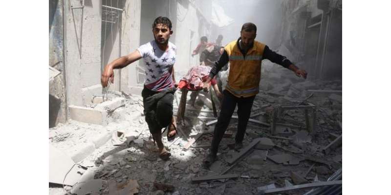 حلب میں شامی طیاروں کی تازہ بمباری ، بچوں اور خواتین سمیت 45 شہری جاں ..
