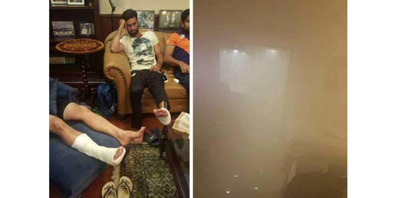 کراچی: ہوٹل میں لگی آگ سے کرکٹر صہیب مقصوداور دیگر کھلاڑی بھی متاثر