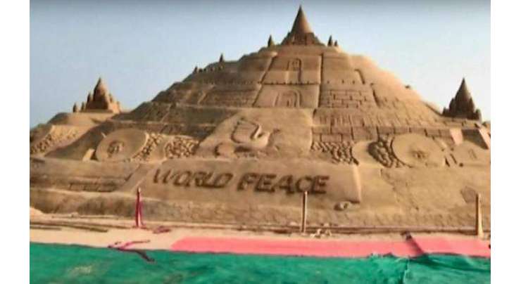 بھارتی آرٹسٹ نے دنیا کا سب سے بڑا ریت کا قلعہ بنا لیا