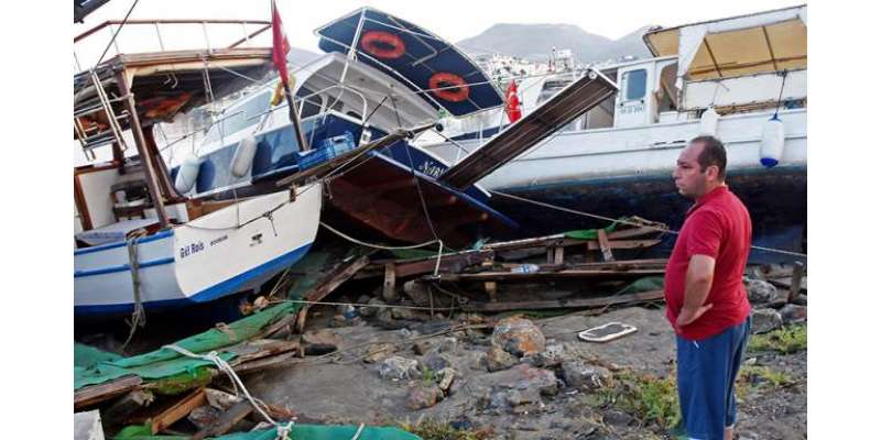 یونان اور ترکی میں 6.7 شدت کے زلزلے نے سمندر میں واقع جزائر میں تباہی ..