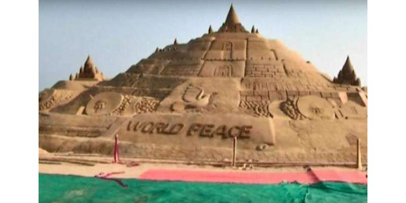 بھارتی آرٹسٹ نے دنیا کا سب سے بڑا ریت کا قلعہ بنا لیا