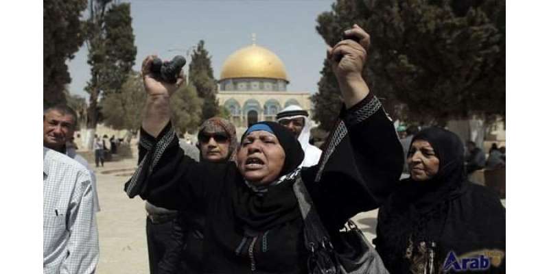 فلسطینی شہریوں نے اسرائیلی فوج کی طرف سے مسجد اقصیٰ میں داخلے کیلئے ..