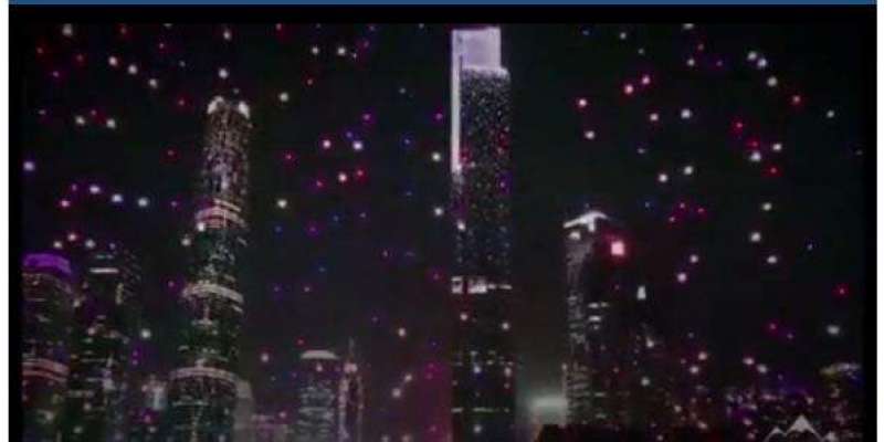 چین میں آسمان پر اڑتے رنگ برنگے ڈرونز کا دلچسپ نظارہ