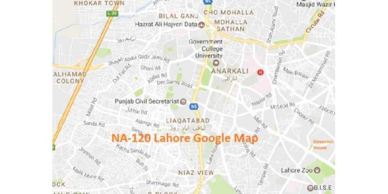 لاہور کے انتخابی معرکے کے سلسلے میں سرچ انجن گوگل نے بھی میپ کے ذریعے ..