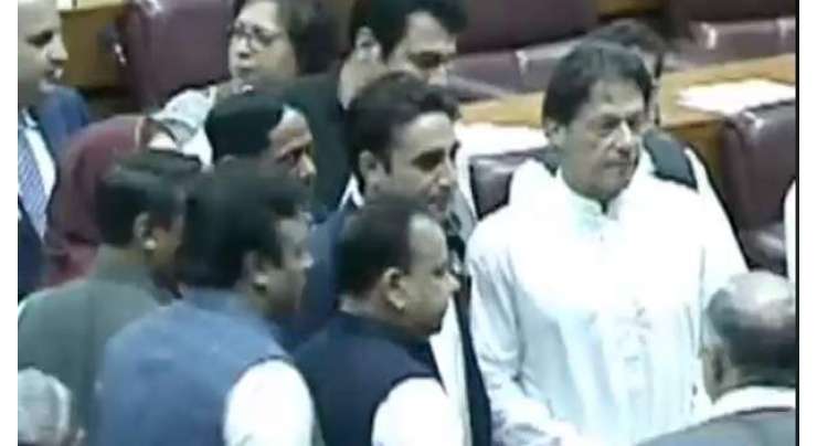 عمران خان اور بلاول بھٹو کی پارلیمنٹ میں اکھٹے تصویر نے سب کو اپنی طرف متوجہ کر لیا