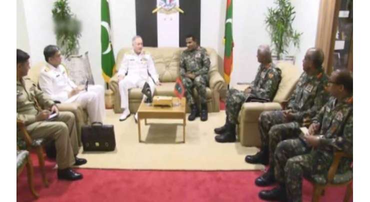 پاکستانی نیول چیف اور مالدیپ کے منسٹر ڈیفنس اینڈ نیشنل سکیورٹی اور چیف آف ڈیفنس فورسز سے ملاقات