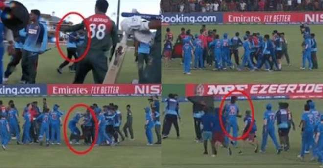انڈر 19 ورلڈ کپ فائنل، بنگلہ دیش کے ہاتھوں شکست کے بعد بھارتی کھلاڑیوں کی بدمعاشی، بنگلہ دیشی کھلاڑیوں سے لڑ پڑے، دھکم پیل کی