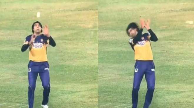 فاسٹ باﺅلر محمد عرفان سر پر گیند لگنے سے زخمی، ویڈیو وائرل