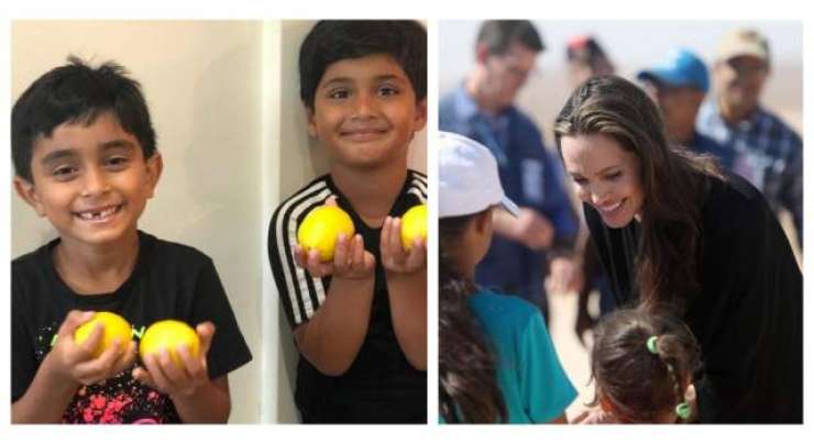 اداکارہ انجلینا جولی کا یمن کے لئے امدادی سٹال لگانے والے بچوں کو خطیر رقم کا تحفہ