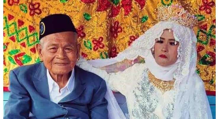 103 سالہ شخص کی 27 سالہ خاتون سے شادی۔ تصاویر اور ویڈیو وائرل
