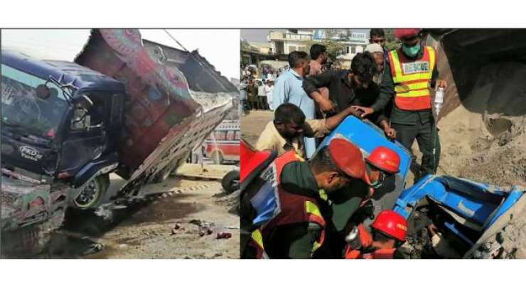 جی ٹی روڈ جہلم پر ریت سے بھرا ڈمپر لوڈر مزدا گاڑی پر جا گرا ،30سالہ شخص جاں بحق،دو افراد زخمی